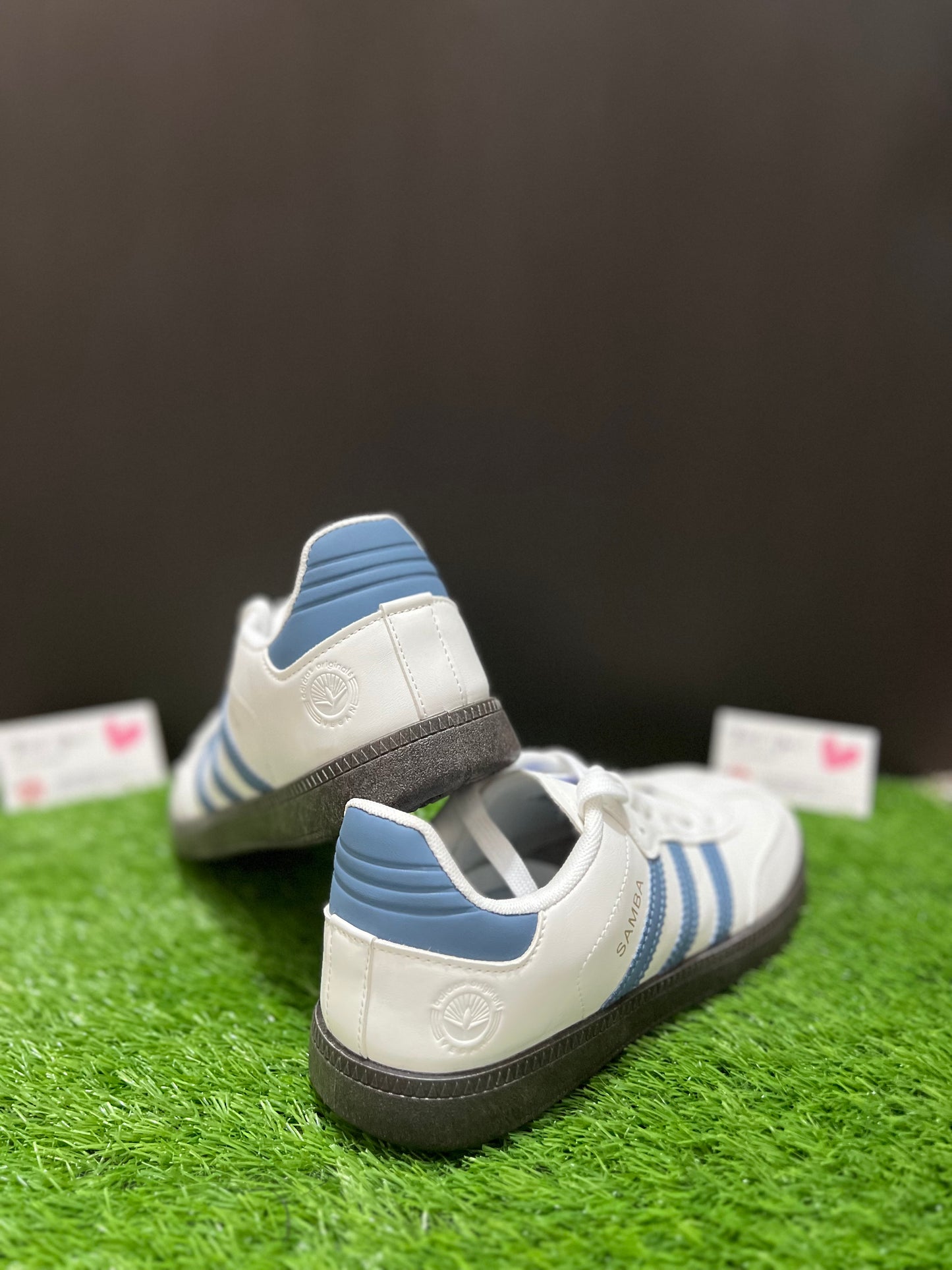 Adidas Samba Casual Sneakers – White & Slate Blue