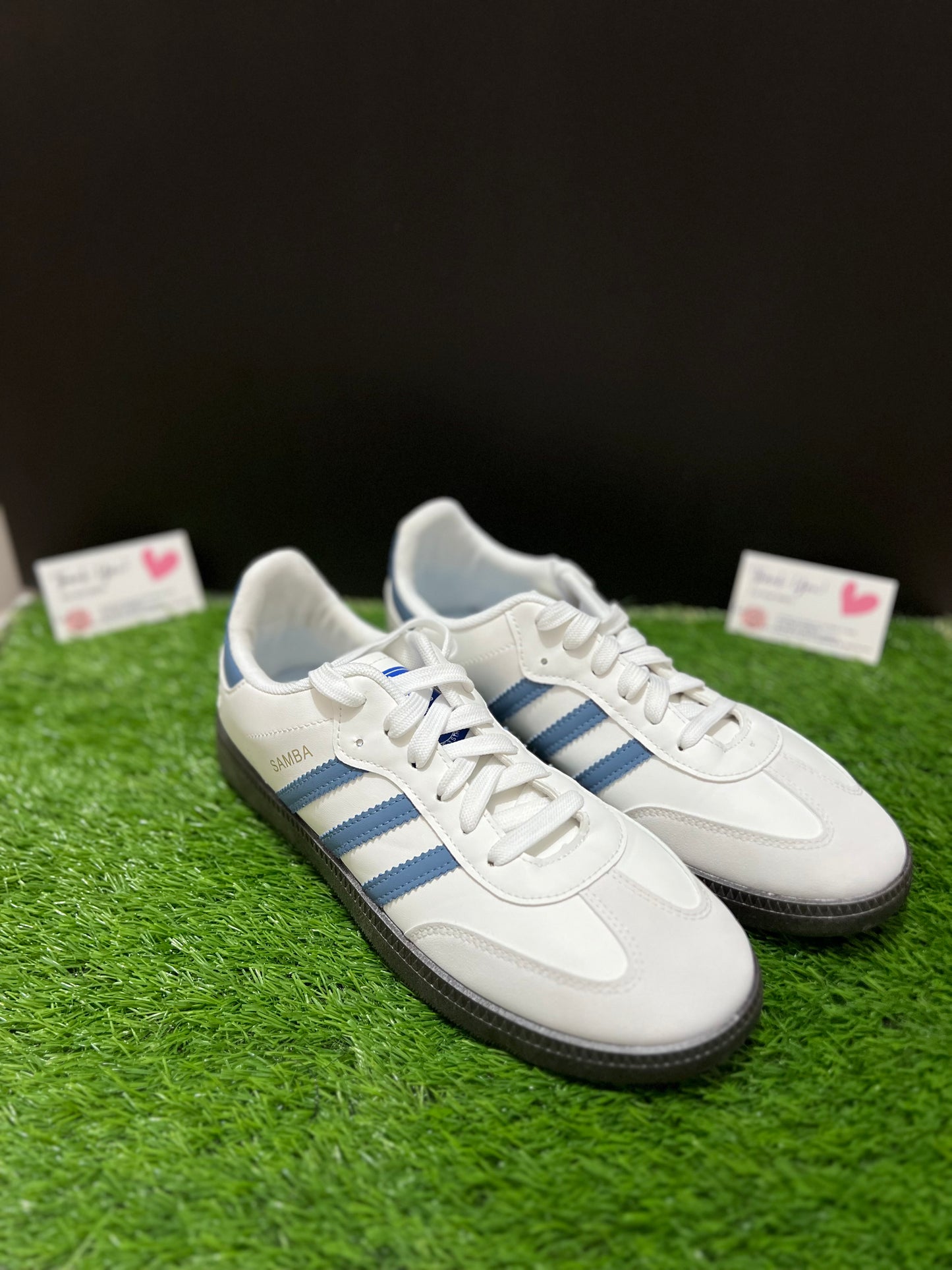 Adidas Samba Casual Sneakers – White & Slate Blue