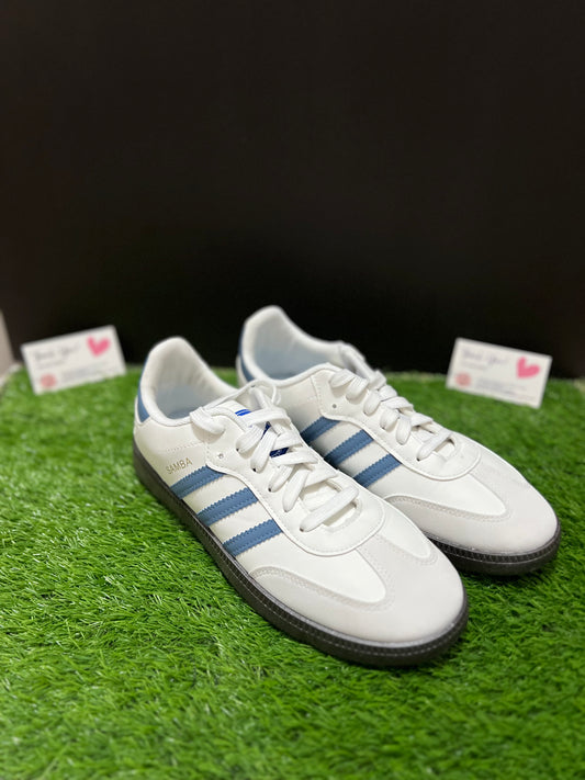 Adidas Samba Casual Sneakers – White & Slate Blue