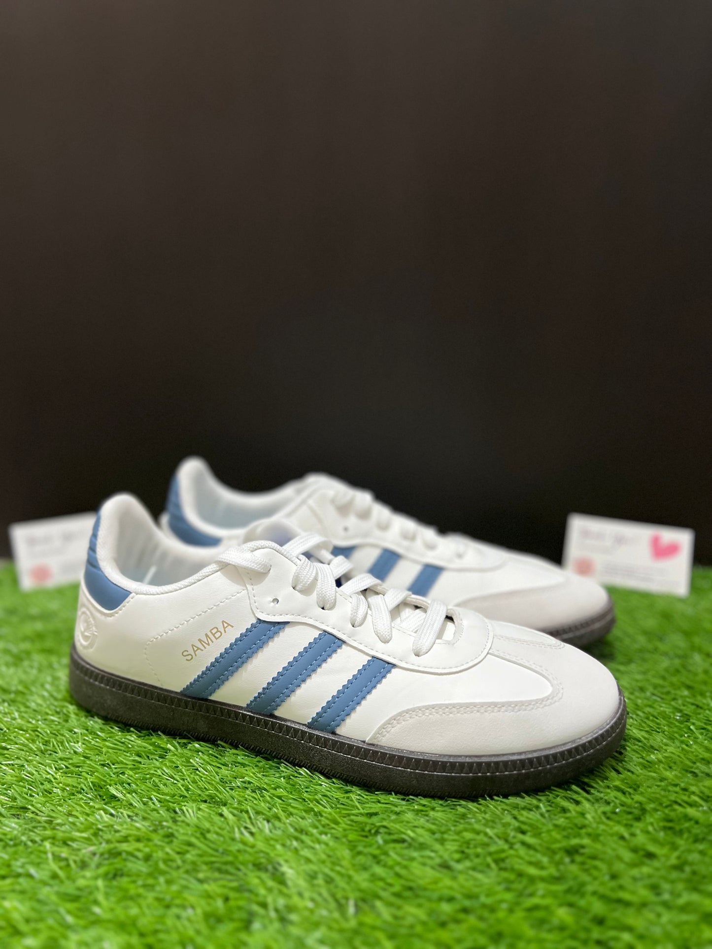 Adidas Samba Casual Sneakers – White & Slate Blue